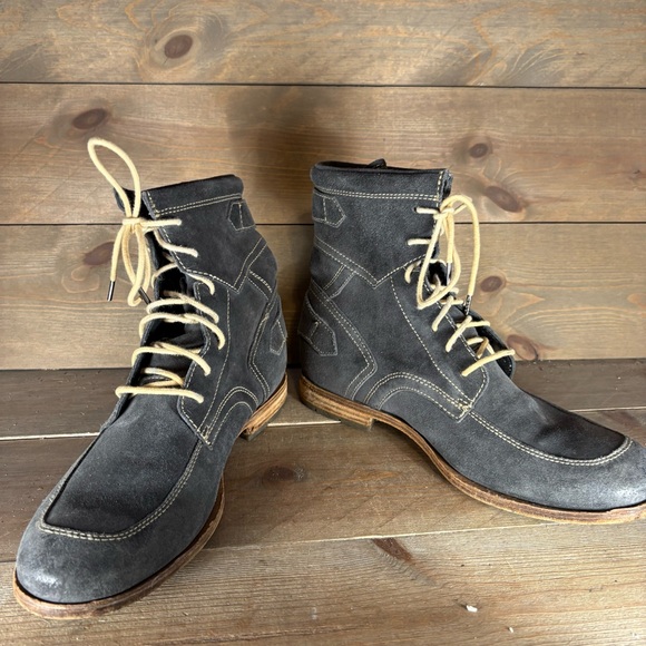 rockport mens size 10 shoes blue suede lace up comfort boots - Picture 3 of 8